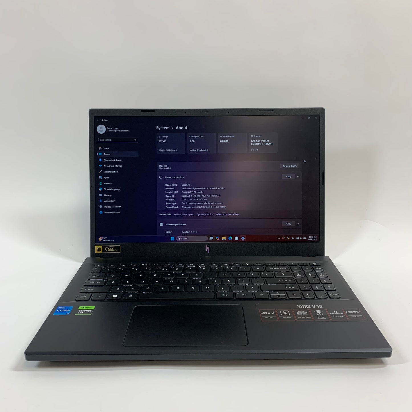 Acer Nitro V 15 15.6" i5-13420H 2.1GHz 8GB RAM 512GB SSD GeForce RTX 4050