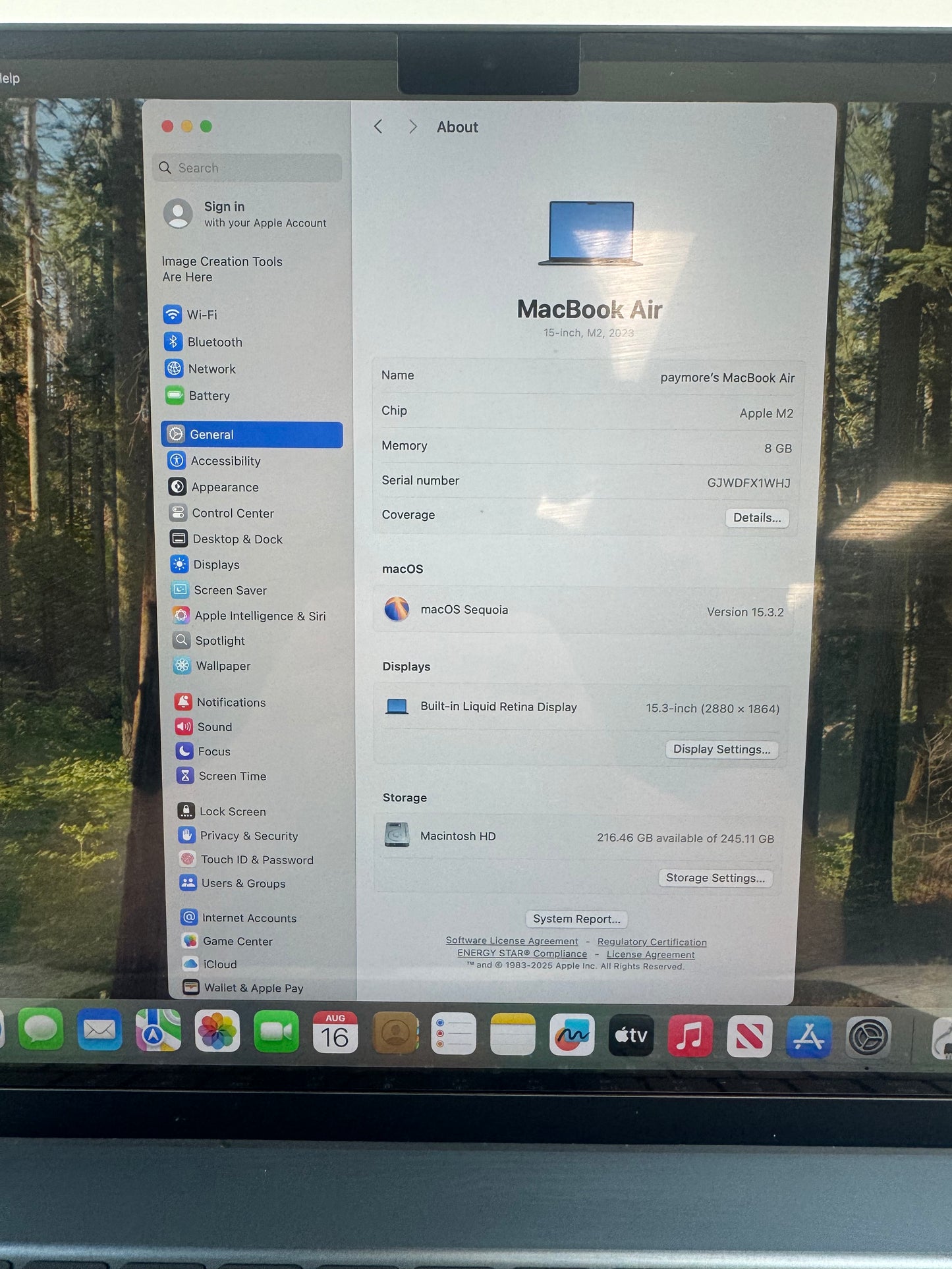 2025 Apple MacBook Air 15" M2 10C GPU 3.5GHz 8GB RAM 256GB SSD A2941