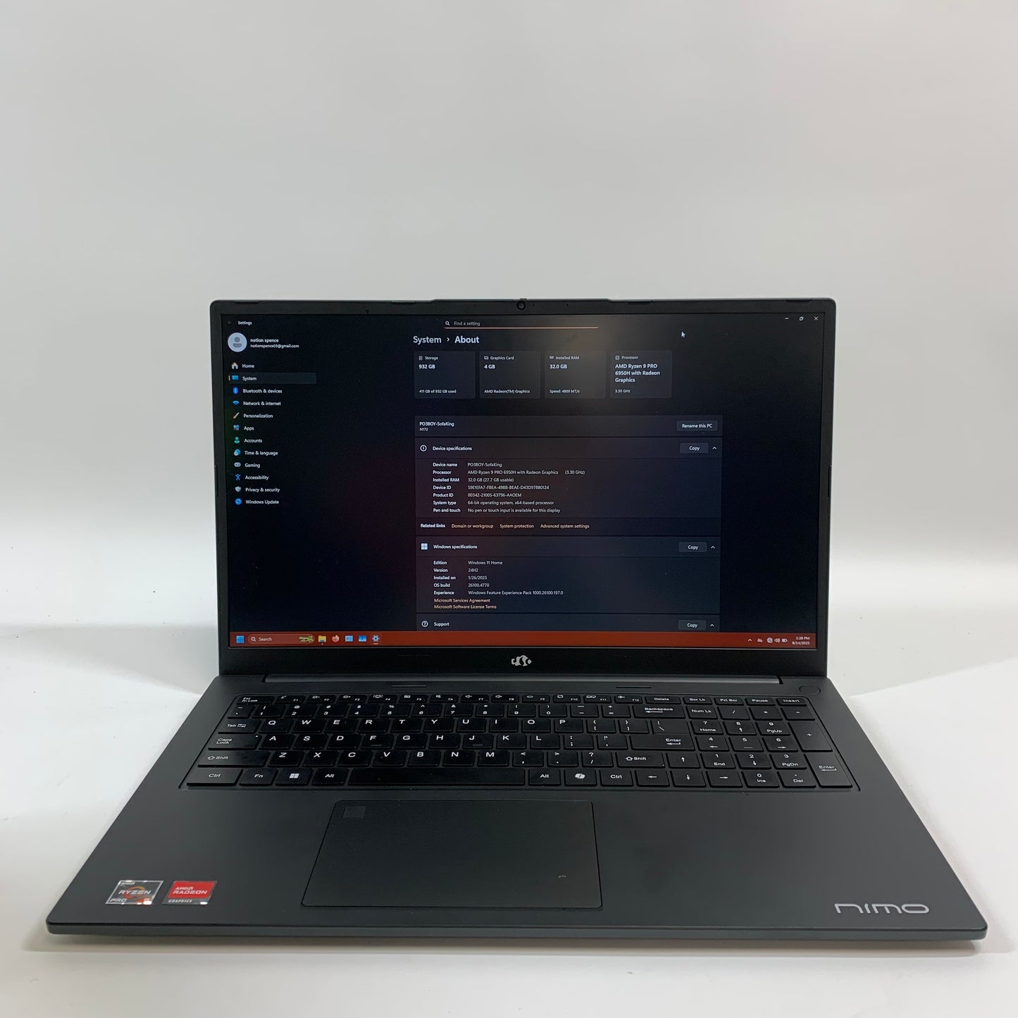 Nimo N172 17.3" Ryzen 9 Pro 6950H 3.3GHz 32GB RAM 1TB SSD