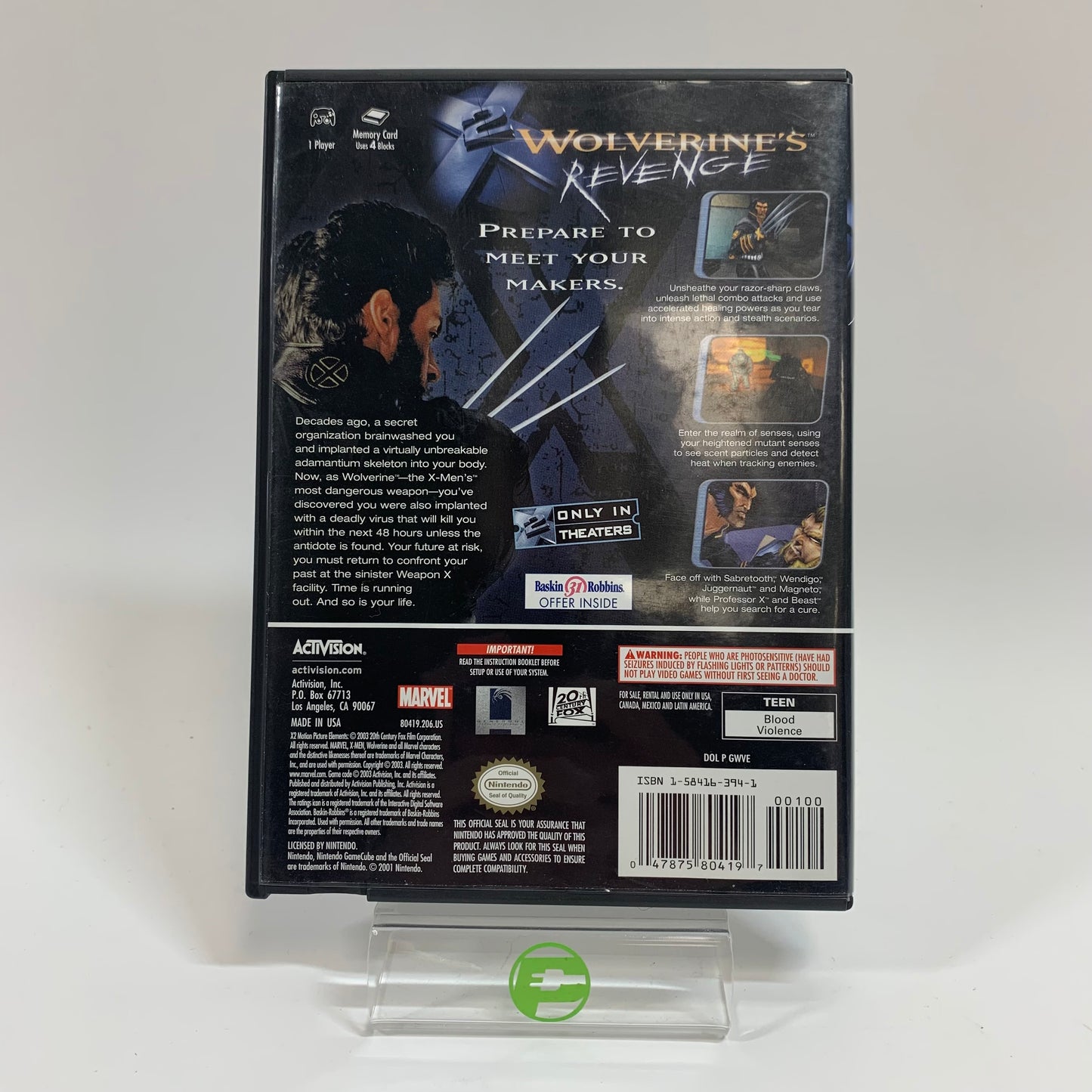 X2 Wolverine's Revenge (Nintendo GameCube, 2003)