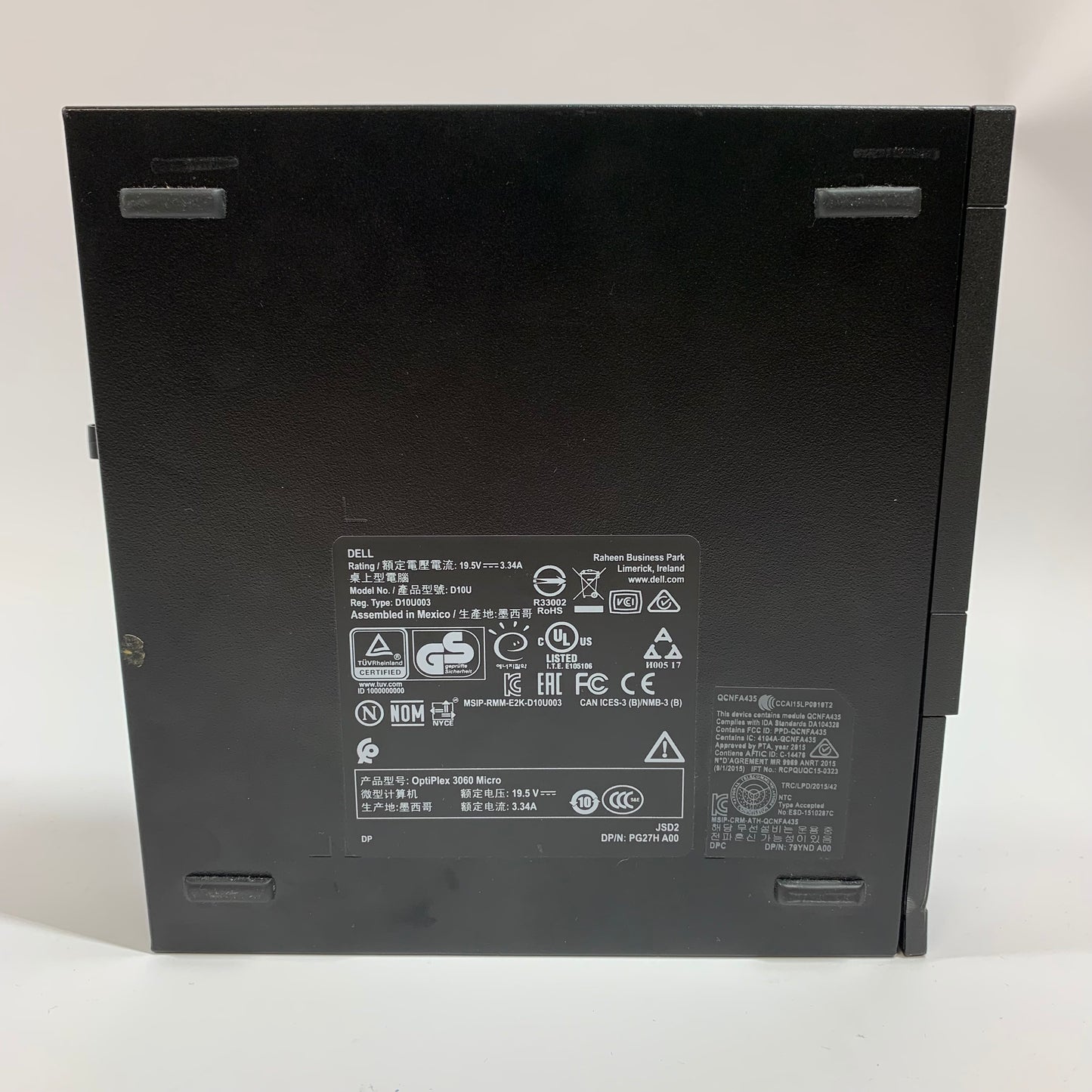 Dell Optiplex 3060 Micro PG27H Core i5-8500T 2.10GHz 8GB RAM NO HDD NO OS