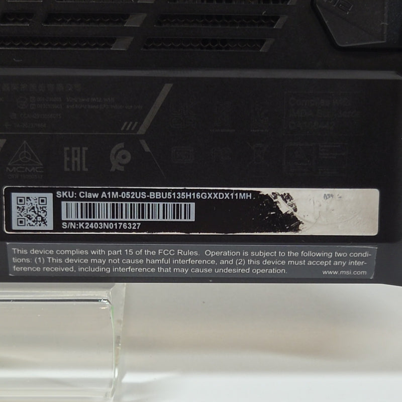 MSI Claw 7" Intel Core Ultra 5 135H 16GB RAM 512GB Black MS-IT41