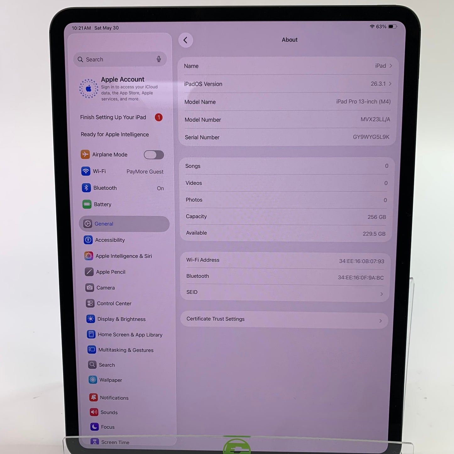WiFi Only Apple iPad Pro 13" M4 256GB Space Black MVX23LL/A w/ Magic Keyboard