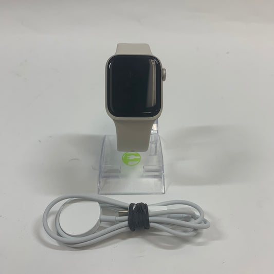 GPS Only Apple Watch SE 2nd Gen 40MM Black Aluminum White Sport Band A2722