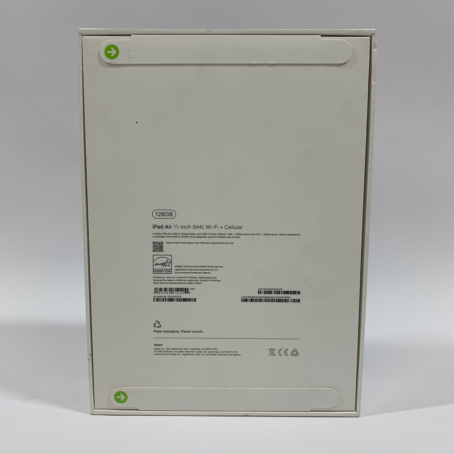 New Unlocked Apple iPad Air 11" M4 128GB Space Gray MH784LL/A