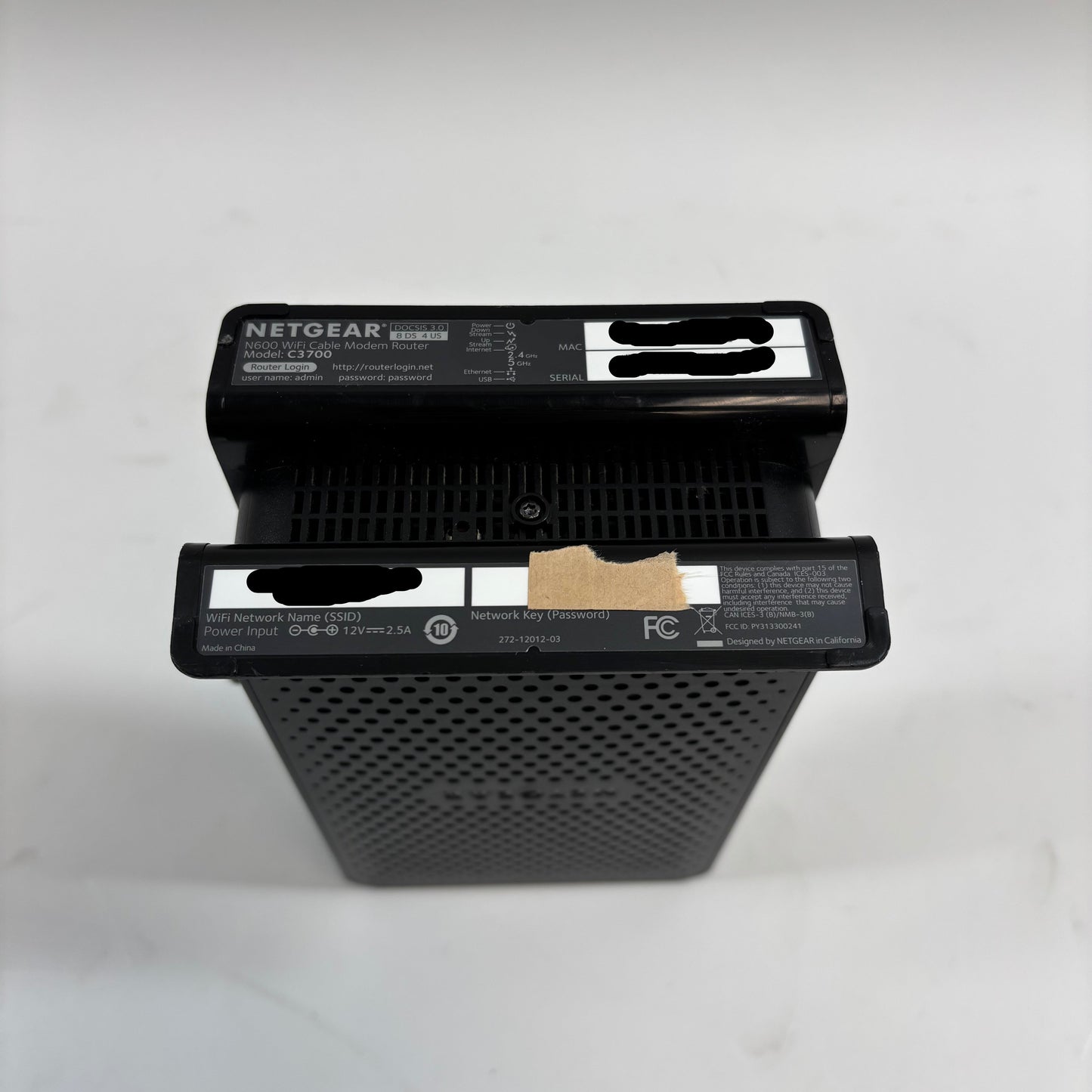 NETGEAR N600 Dual Band WiFi 4 C3700 Wifi Cable Modem Router
