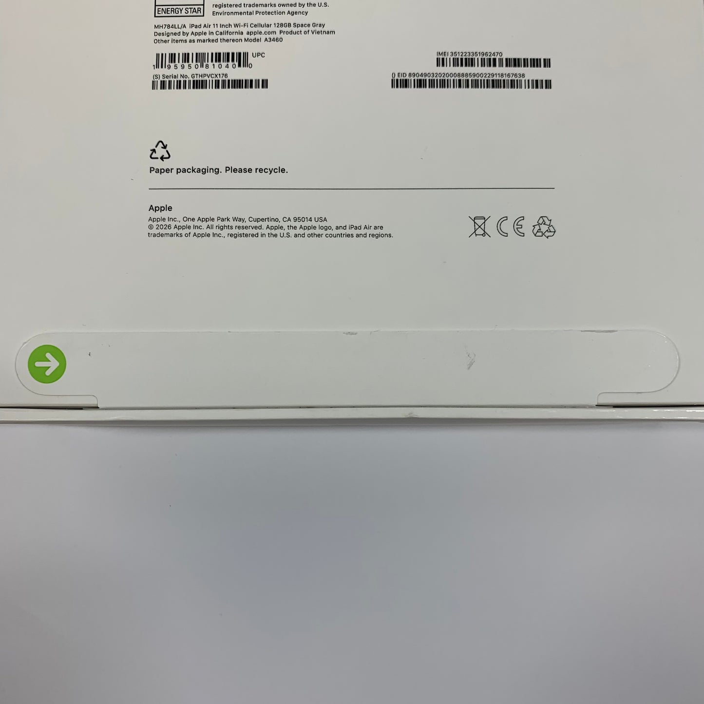 New Unlocked Apple iPad Air 11" M4 128GB Space Gray MH784LL/A