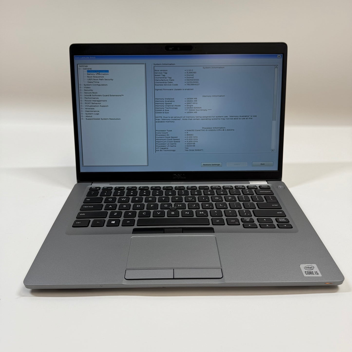 Dell Latitude 5410 14" i5-10210U 1.6GHz 16GB RAM 256GB