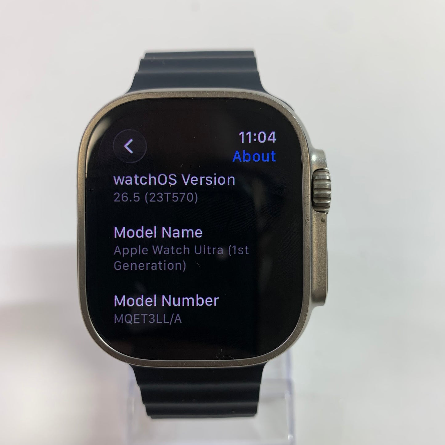 GPS Only Apple Watch Ultra  49MM Natural Titanium Black Sport Band MQET3LL/A