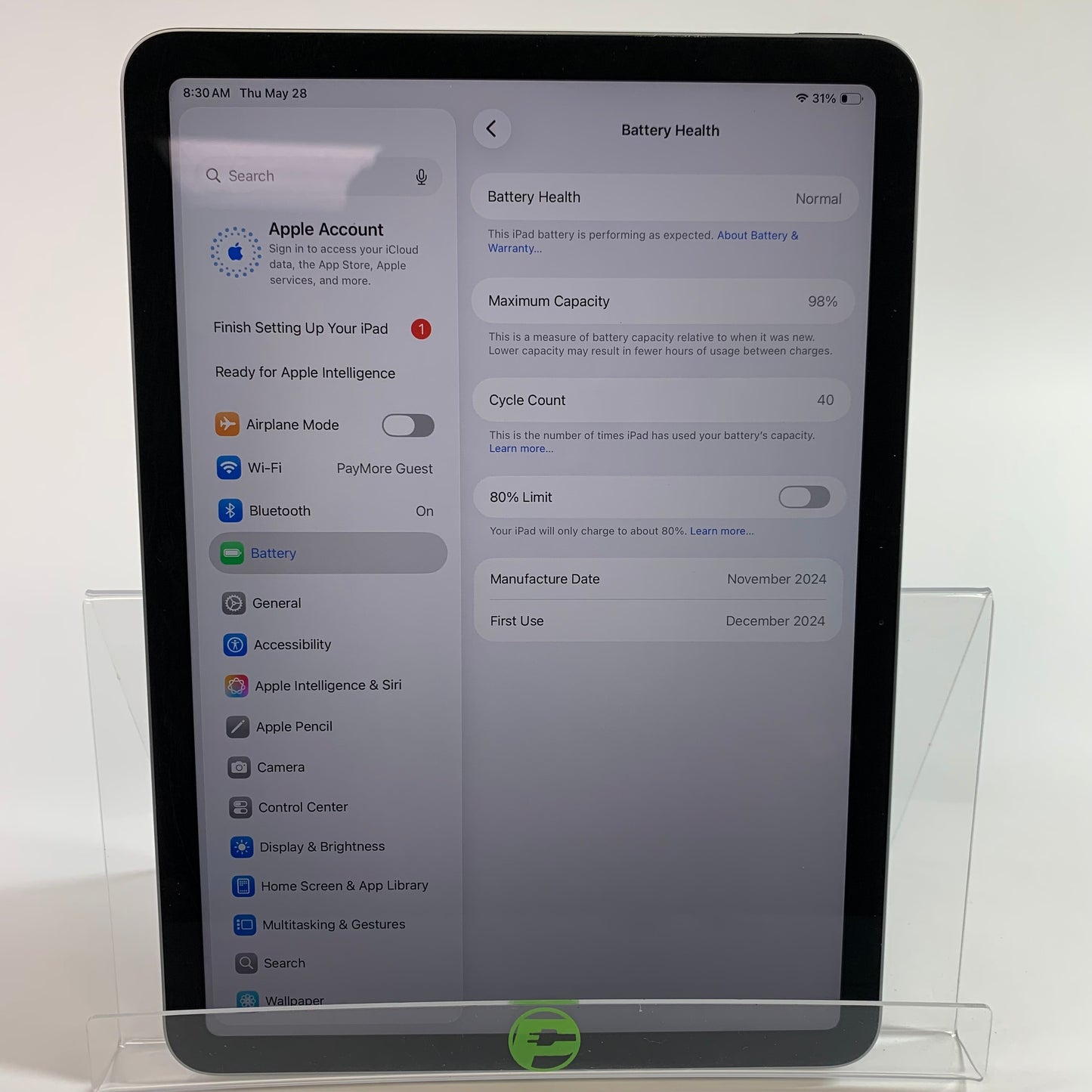 WiFi Only Apple iPad Air 11" M2 128GB Space Gray MUWC3LL/A