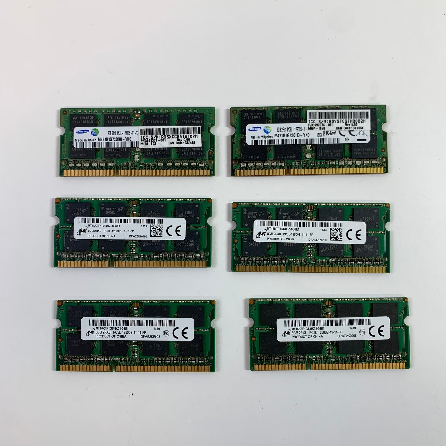 Lot of Various SODIMM 48GB (6X8GB) RAM DDR3 1600MHz