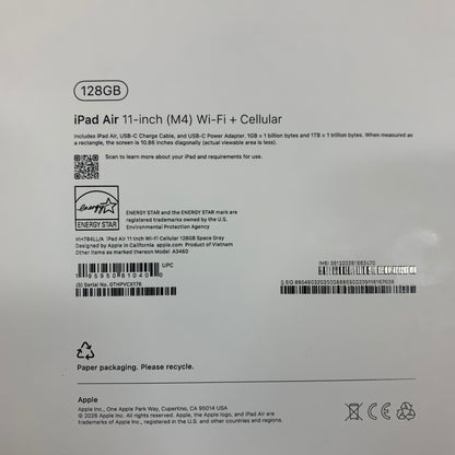 New Unlocked Apple iPad Air 11" M4 128GB Space Gray MH784LL/A