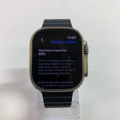 GPS Only Apple Watch Ultra  49MM Natural Titanium Black Sport Band MQET3LL/A