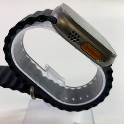 GPS Only Apple Watch Ultra  49MM Natural Titanium Black Sport Band MQET3LL/A