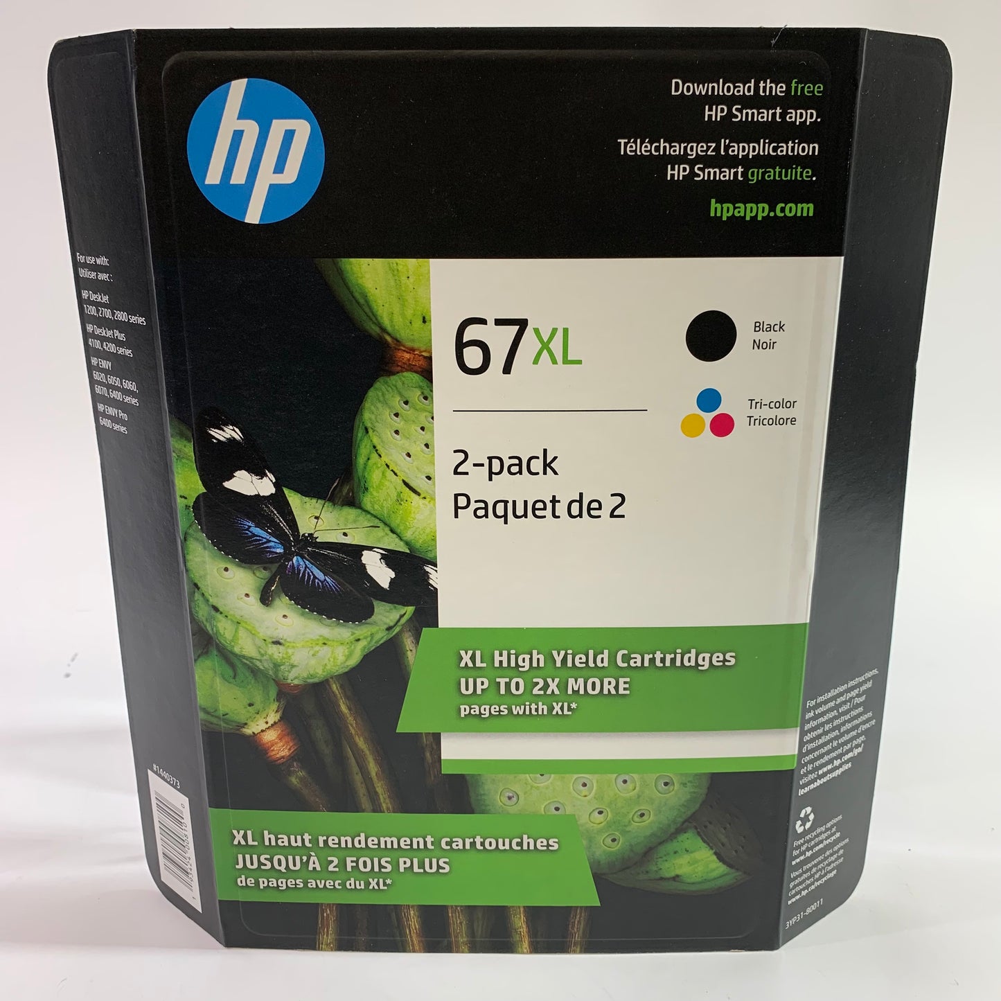 New HP 67XL 3YP31BN Black, Yellow, Cyan and Magenta Ink Cartridge