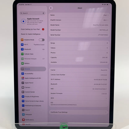 Unlocked Apple iPad Pro 13" M5 256GB Space Black ME7W4LL/A