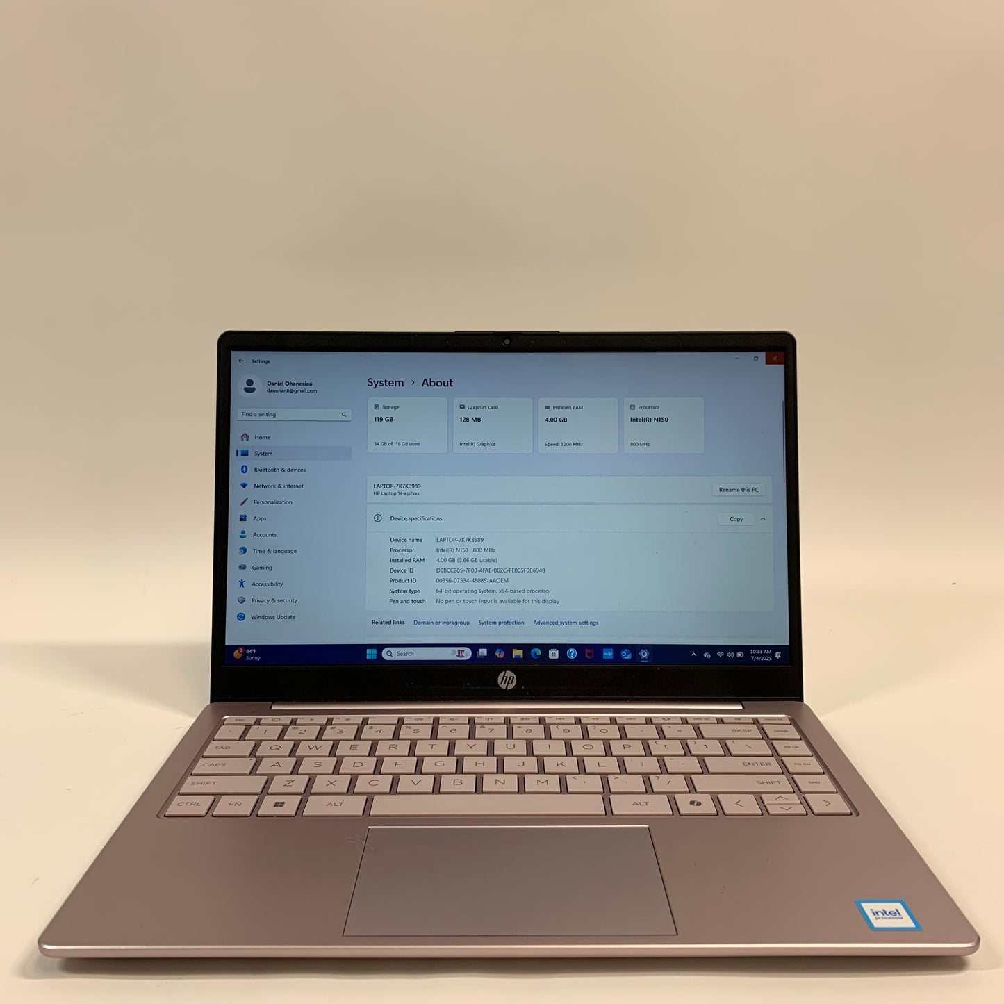 HP 14-ep2xxx 7K7K3989 14" N150 800MHz 4GB RAM 128GB SSD