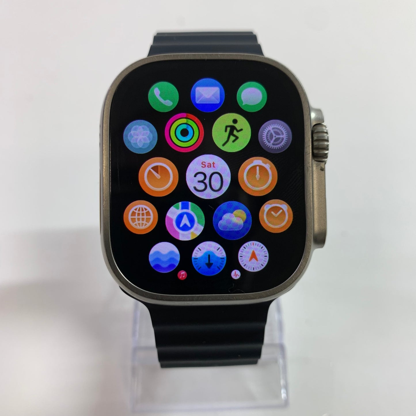 GPS Only Apple Watch Ultra  49MM Natural Titanium Black Sport Band MQET3LL/A