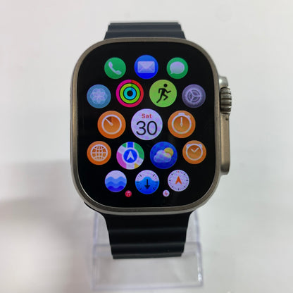 GPS Only Apple Watch Ultra  49MM Natural Titanium Black Sport Band MQET3LL/A