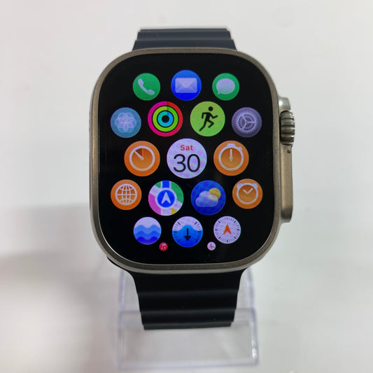 GPS Only Apple Watch Ultra  49MM Natural Titanium Black Sport Band MQET3LL/A