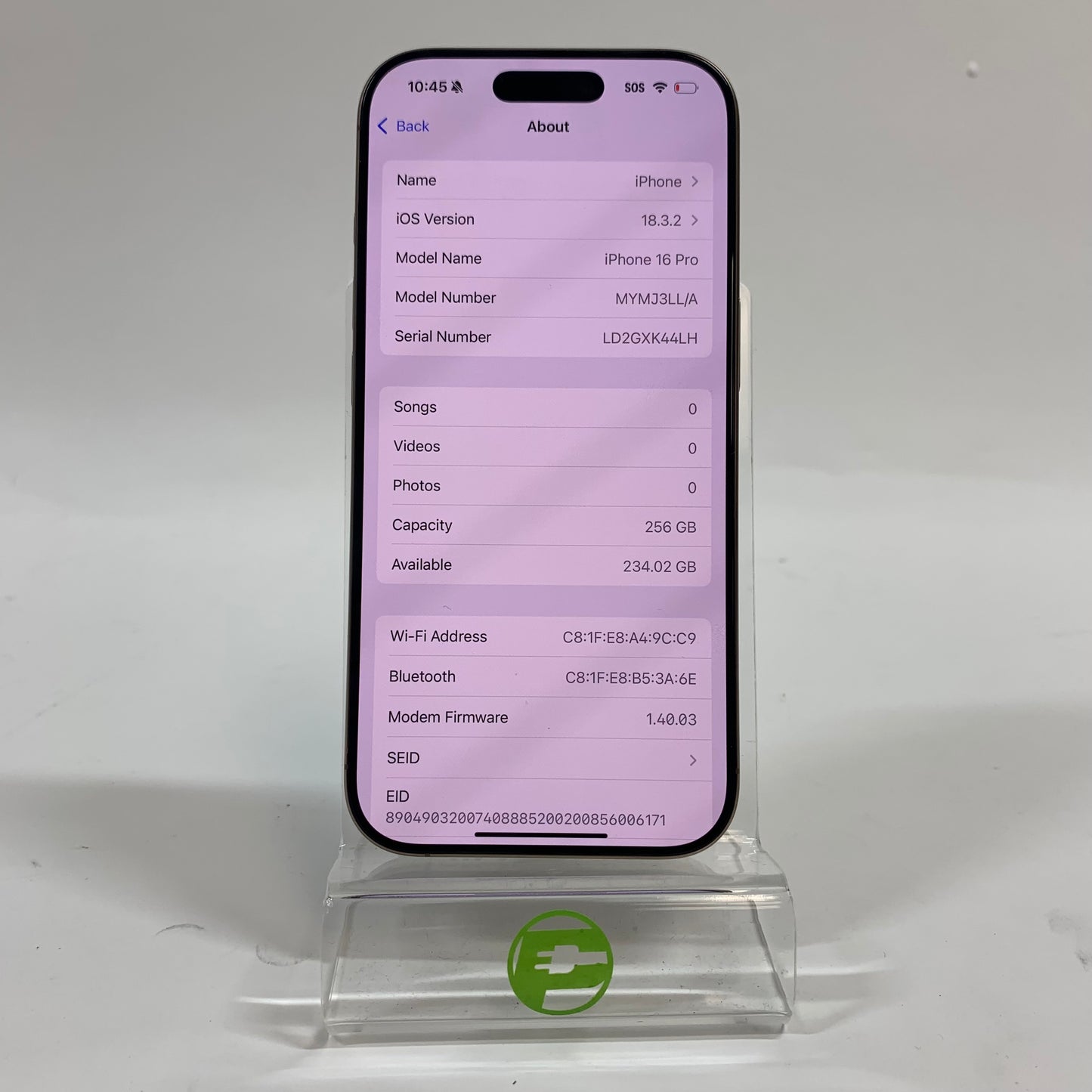 Unlocked Apple iPhone 16 Pro 256GB 18.3.2 Desert Titanium MYMJ3LL/A